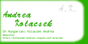 andrea kolacsek business card